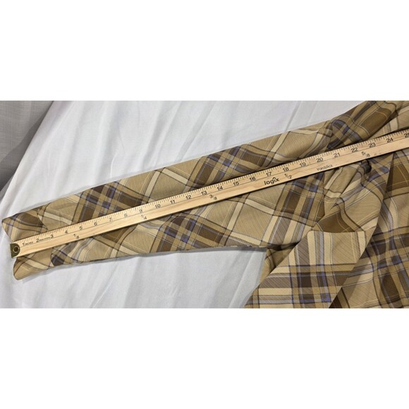 Ralph Lauren Womens Wrap Top Brown Plaid 2 Piece Set Beige Tank Plus Size 2X - Picture 12 of 13